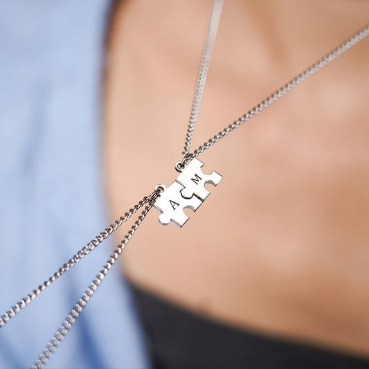 "My Other Half" Puzzle Necklace