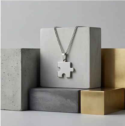 "My Other Half" Puzzle Necklace
