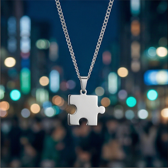 "My Other Half" Puzzle Necklace