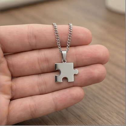 "My Other Half" Puzzle Necklace