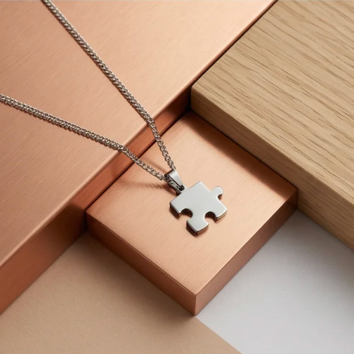 "My Other Half" Puzzle Necklace