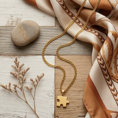 "My Other Half" Puzzle Necklace