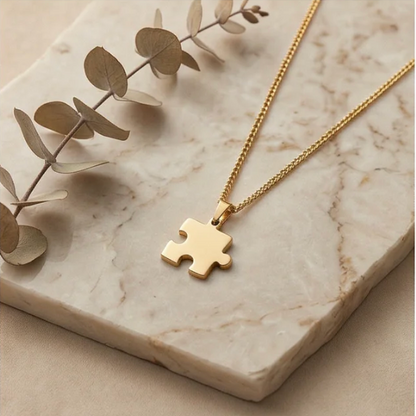 "My Other Half" Puzzle Necklace