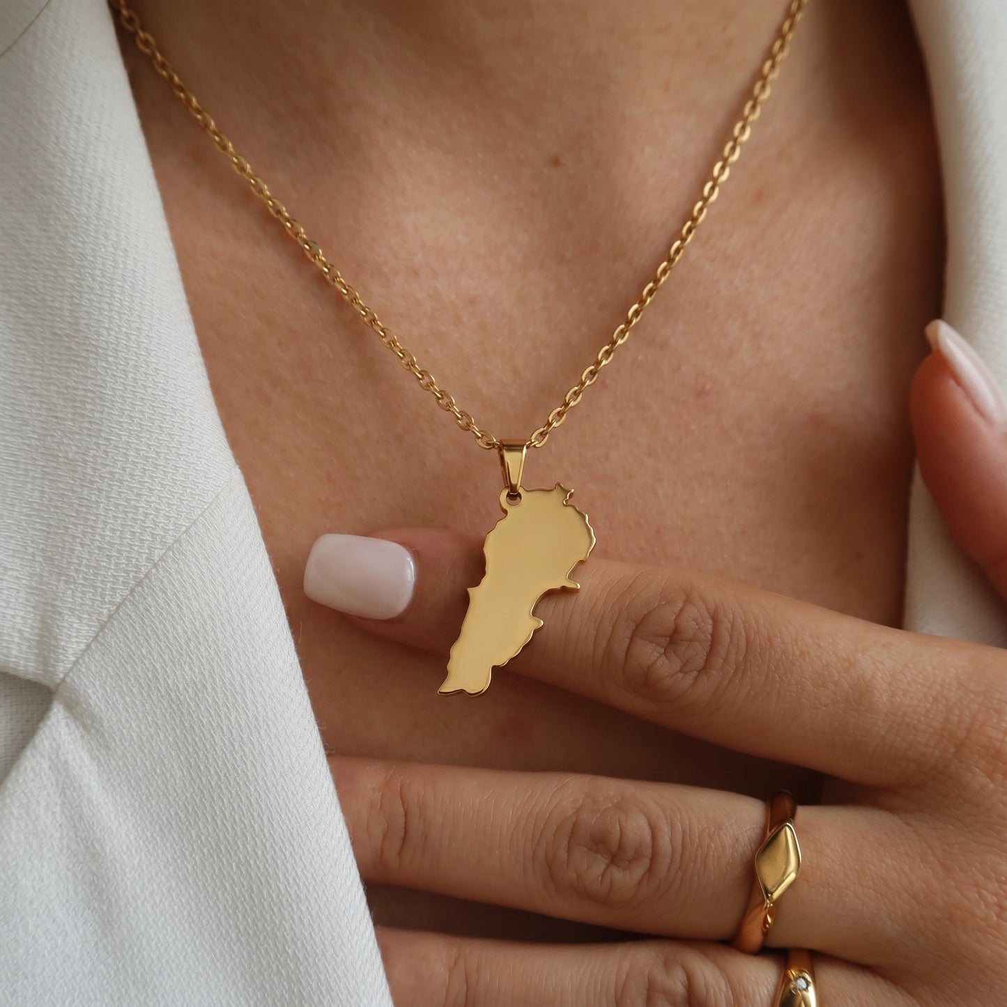 Lebanon Map Necklace