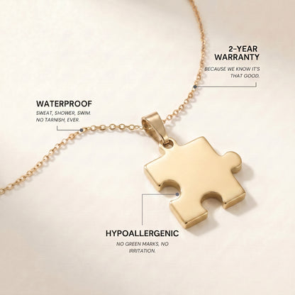 "My Other Half" Puzzle Necklace