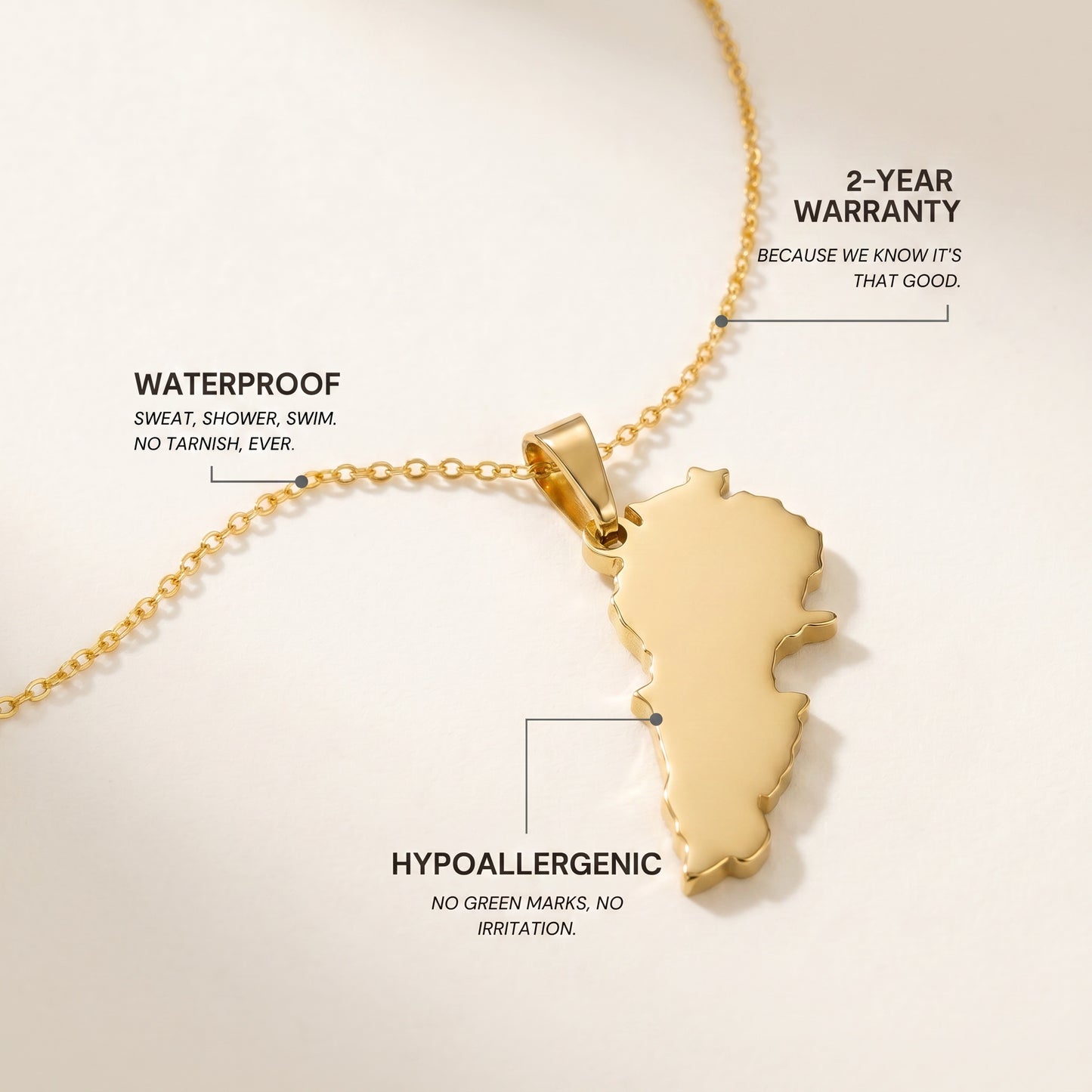 Lebanon Map Necklace