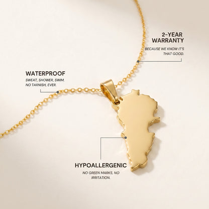 Lebanon Map Necklace