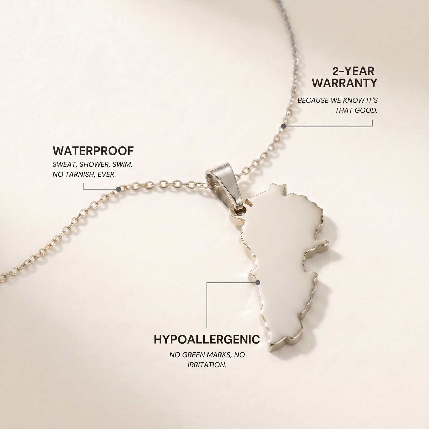 Lebanon Map Necklace