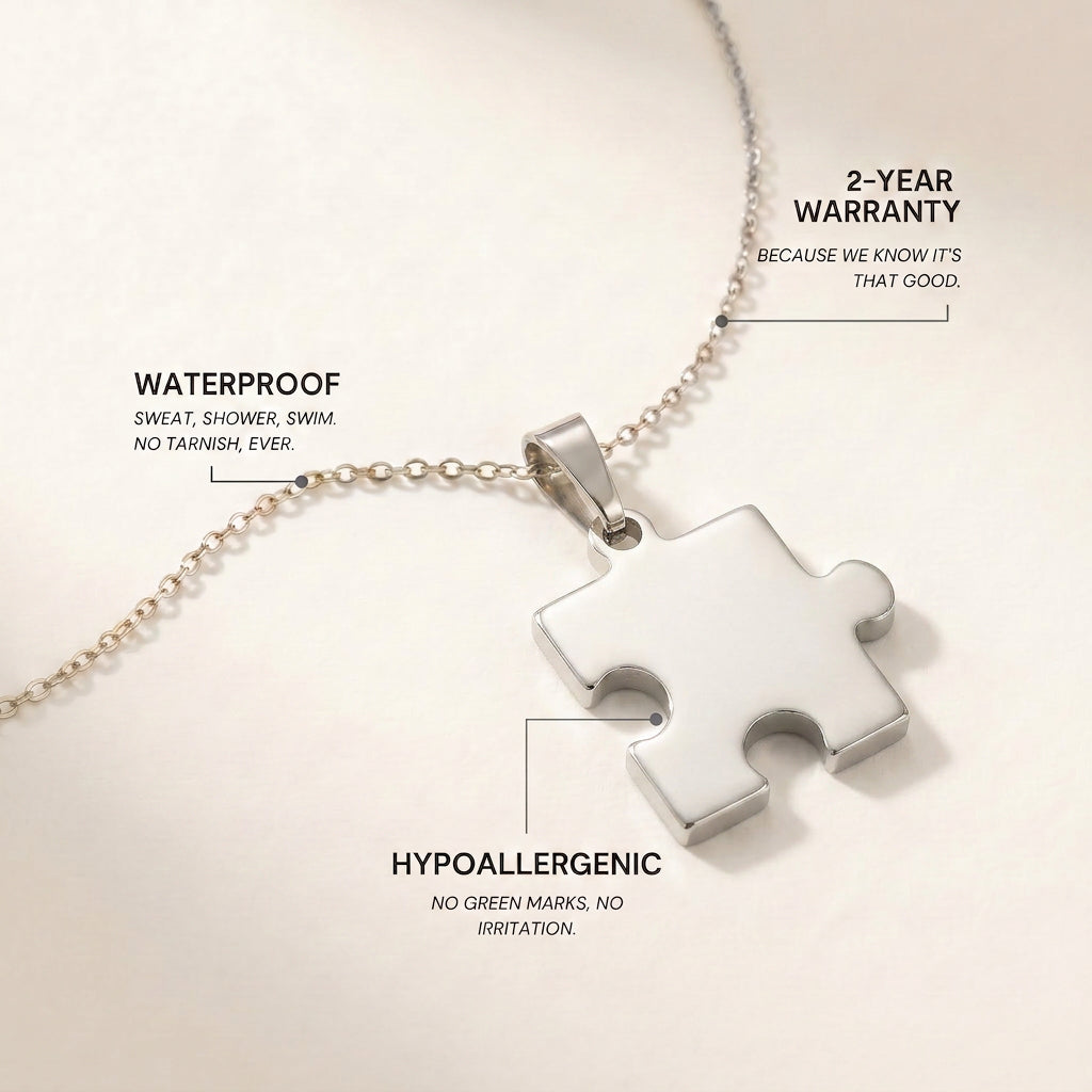 "My Other Half" Puzzle Necklace