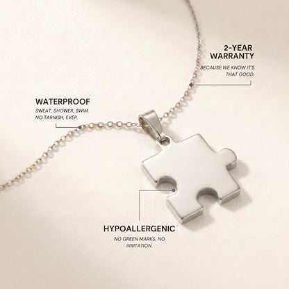 "My Other Half" Puzzle Necklace